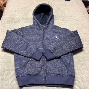 Minnesota Timberwolves Zip-Up Sherpa Jacket, Hoodie, NBA, Blue, Size S